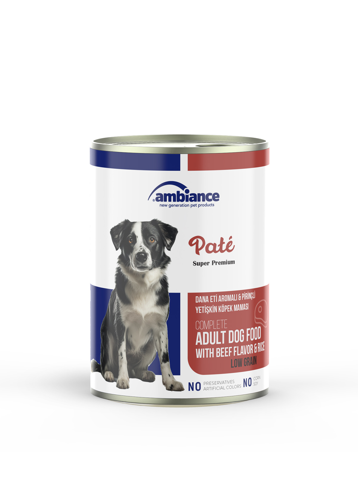 Ambiance Yetişkin Köpekler İçin Etli ve Pirinçli Yaş Mama - Lotus